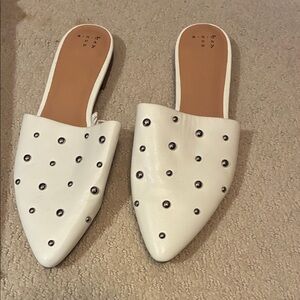 A New Day Vegan White Studded Women's Mules👵MT
